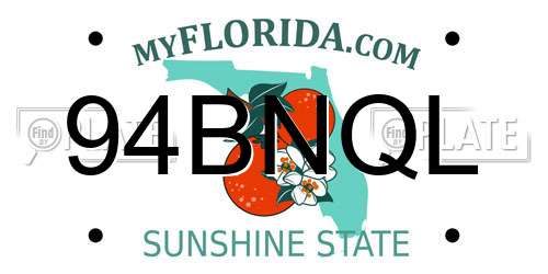 94BNQL Florida License Plate