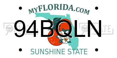 94BQLN Florida License Plate