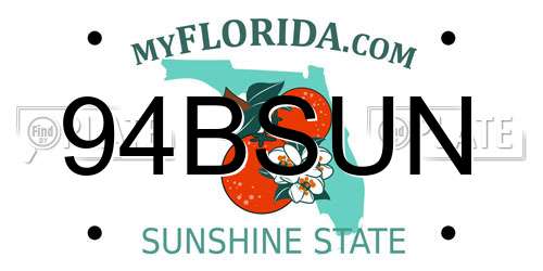 94BSUN Florida License Plate