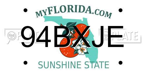 94BXJE Florida License Plate