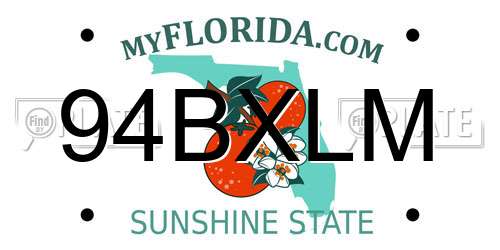94BXLM Florida License Plate