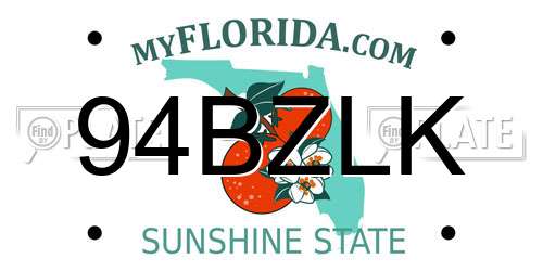 94BZLK Florida License Plate