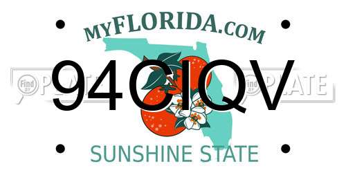 94CIQV Florida License Plate