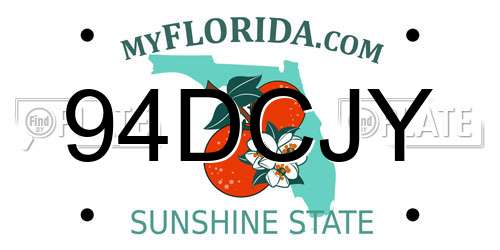 94DCJY Florida License Plate