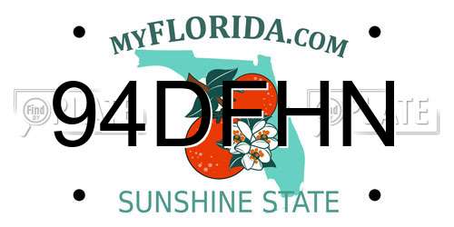 94DFHN Florida License Plate