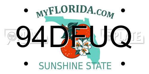 94DFUQ Florida License Plate
