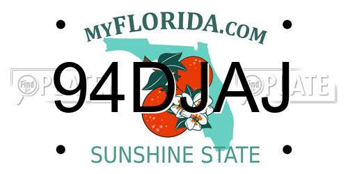 94DJAJ Florida License Plate