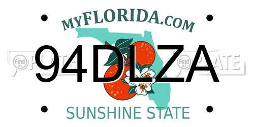 94DLZA Florida License Plate