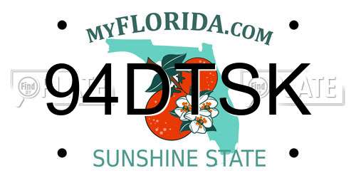 94DTSK Florida License Plate