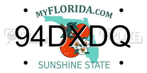 94DXDQ Florida License Plate