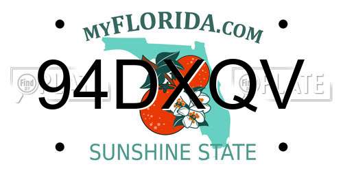 94DXQV Florida License Plate