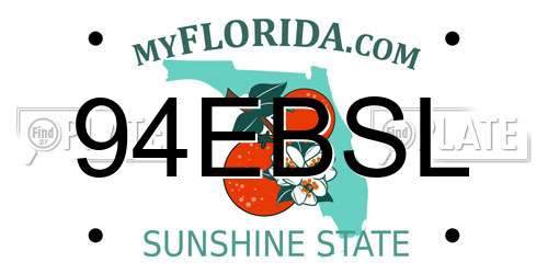 94EBSL Florida License Plate