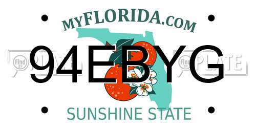 94EBYG Florida License Plate