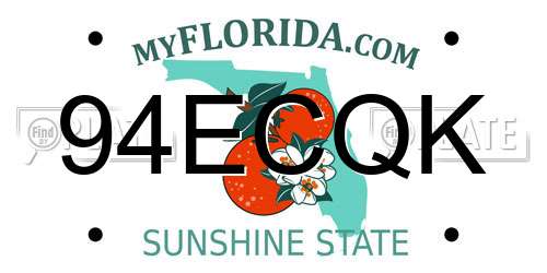 94ECQK Florida License Plate