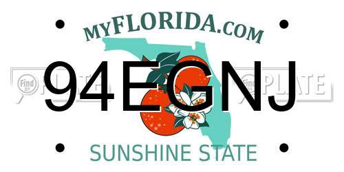 94EGNJ Florida License Plate