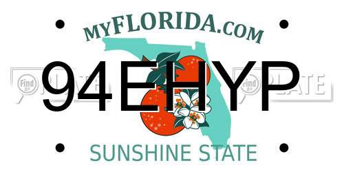 94EHYP Florida License Plate