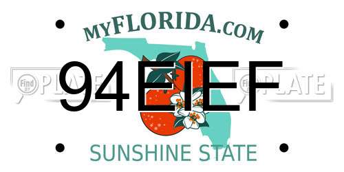 94EIEF Florida License Plate