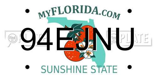 94EJNU Florida License Plate