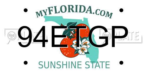 94ETGP Florida License Plate