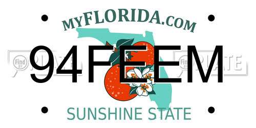 94FEEM Florida License Plate