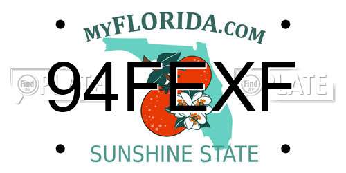 94FEXF Florida License Plate