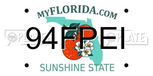 94FPEI Florida License Plate
