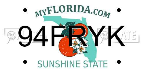 94FRYK Florida License Plate