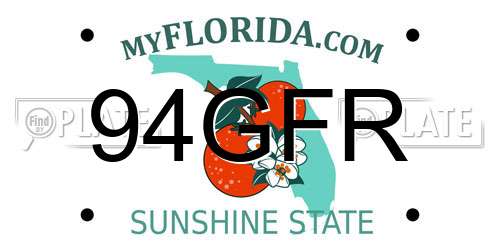 94GFR Florida License Plate