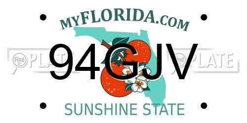 94GJV Florida License Plate