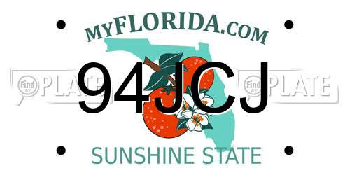 94JCJ Florida License Plate