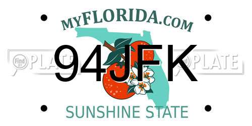 94JFK Florida License Plate