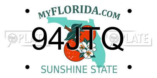 94JTQ Florida License Plate