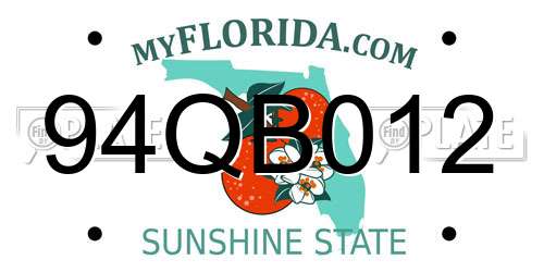 94QB012 Florida License Plate