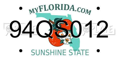 94QS012 Florida License Plate