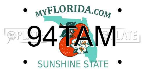 94TAM Florida License Plate