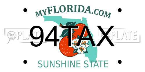94TAX Florida License Plate