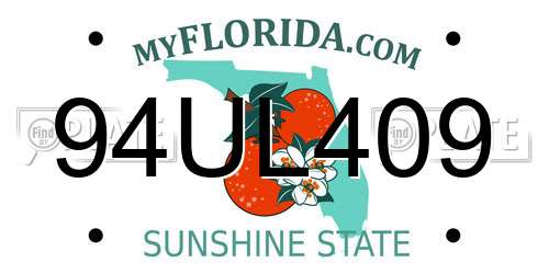 94UL409 Florida License Plate