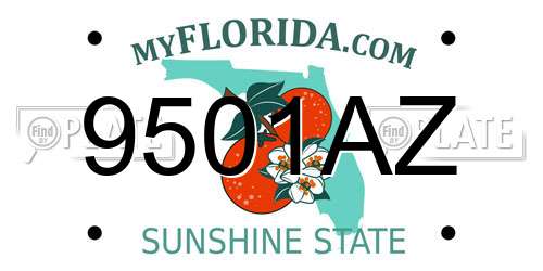9501AZ Florida License Plate