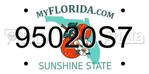 95020S7 Florida License Plate