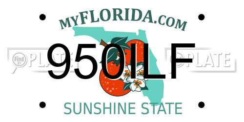 950ILF Florida License Plate