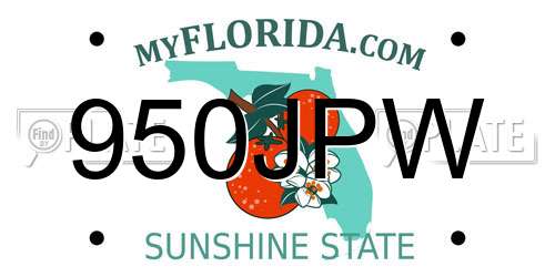 950JPW Florida License Plate