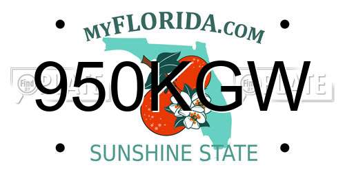 950KGW Florida License Plate