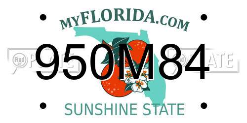 950M84 Florida License Plate