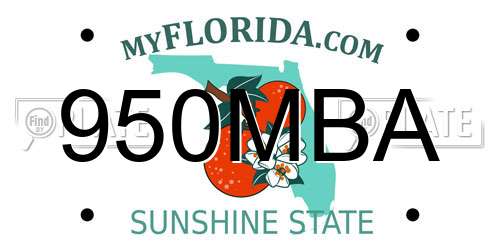 950MBA Florida License Plate