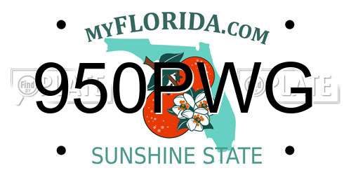 950PWG Florida License Plate