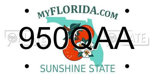 950QAA Florida License Plate