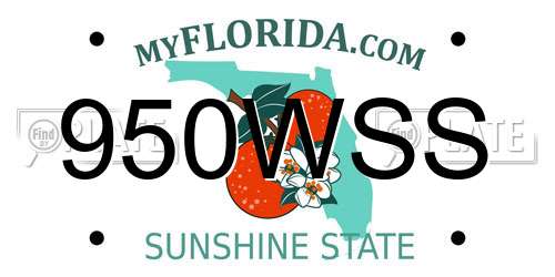 950WSS Florida License Plate