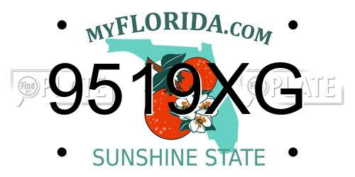 9519XG Florida License Plate