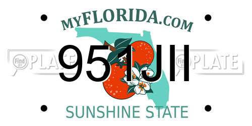 951JII Florida License Plate