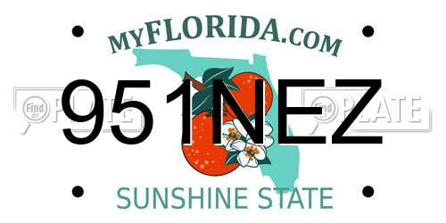 951NEZ Florida License Plate
